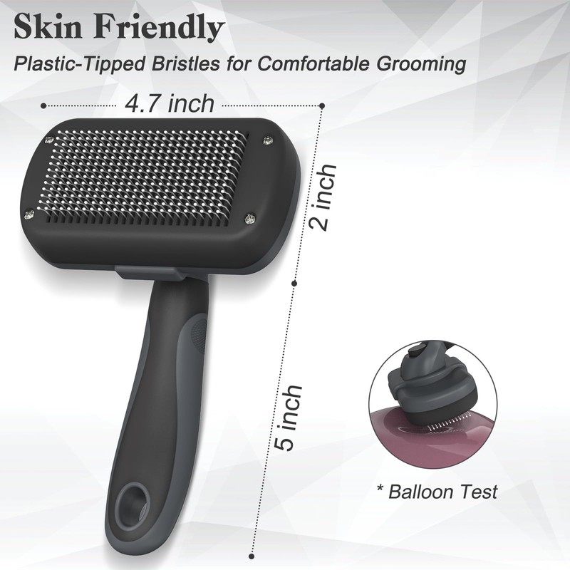 Dipoo Self-Cleaning Deshedding Brush for Dogs & Cats - Skin-Friendly