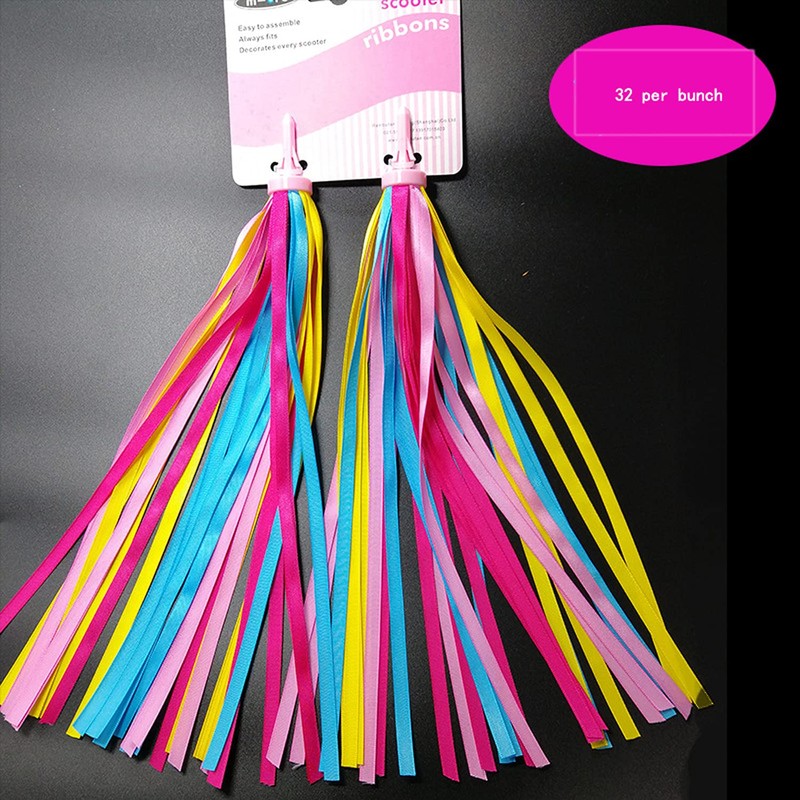 1Pair (2pcs) Bike Handlebar Streamers Bicycle Grips Colorful Polyester Streamers