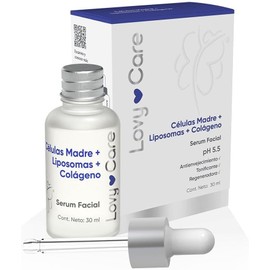 LOVY CARE Serum Facial Células Madre  Liposomas  Colágeno, 30 ml, Rejuvenecedor, Hidratante y Tratamiento Antiarrugas                                 