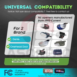 1Pcs GK-BX Wireless Keypad, 2Pcs G3T-BX Remote for IntelliCode Genie Garage Door Opener 3-Years-Warranty