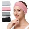 Spa Headband 2 Pack, Non-Slip Terry Cloth Sweat, Stretchable Adjustable