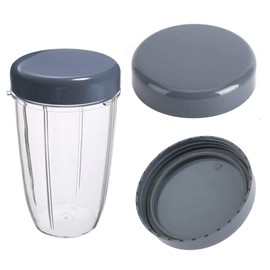 UEIOAVL Replacement Parts for Juicer, 2 Pieces Juicer Cup Fresh Lid Replacement Lid with Rubber Ring Seal Fits Nutribullet 600W, 900W (Grey)