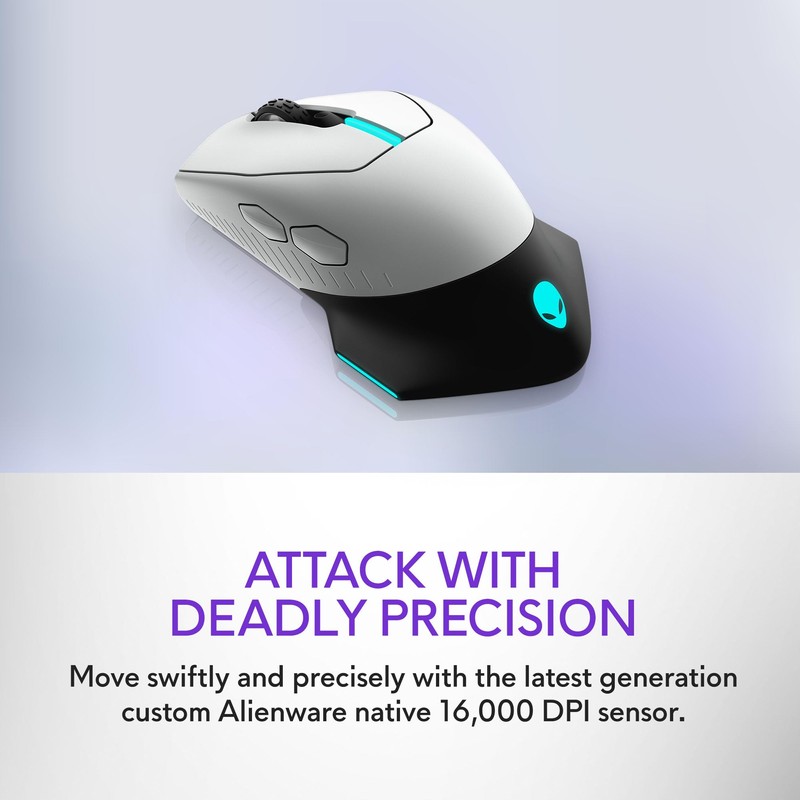 Alienware Wired/Wireless Gaming Mouse AW610M - 16000 DPI, Optical Sensor,