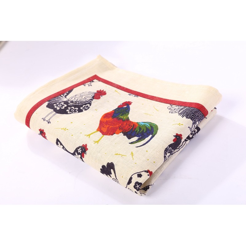 Rooster Linen Tea Towel