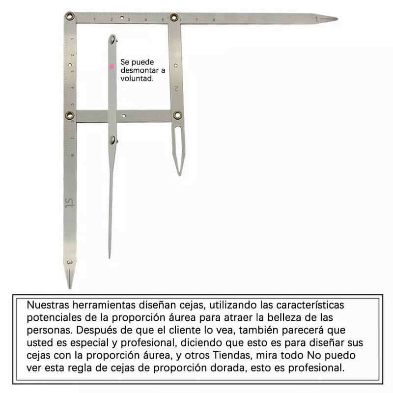Gomia Regla Divisora Microblading Compas Diseño De Cejas Perfectas