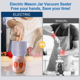 Electric Mason Jar Vacuum Sealer Kit for Wide Mouth and Regular Mouth Mason Jar - Purple