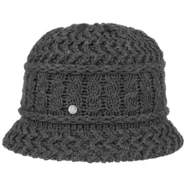LIERYS Classico Women's Knitted Hat - Winter Hat Made in Germany - Bell Hat with Virgin Wool - One Size 55-60 cm - Wool Hat Autumn/Winter, charcoal