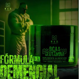 BCAA Glutamina MAD LABZ 210g Sabor Fresandia 30 Servicios Deportivo Sin Lactosa                                                                       