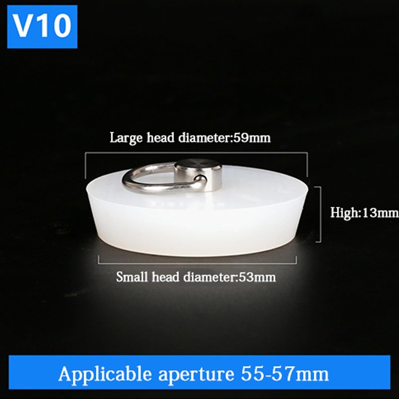 White Drain Stoppers, Bath Sink Plug, Rubber Seal Plugs Covers