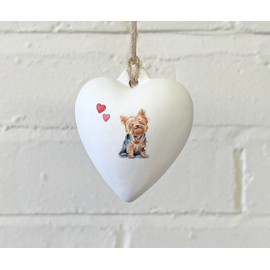 Image Industry Yorkshire Terrier Ceramic Heart Bauble - Dog Lovers - Gift for the Home - Hanging Ornament