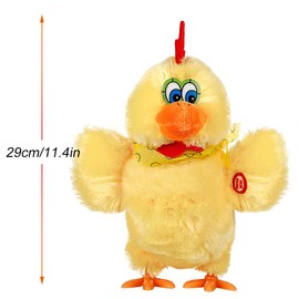 AOSUYOU Easter Toys Chicken Laying Egg Electric Plush Crazy Chicken Crazy with Sound Music Animal Toy
