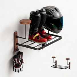 Helmet Mount Wall, Motorcycle Wardrobe, Motorcycle Helmet Mount Wall, Helmet Mount Wall for Motorcycle, Football, Tactical Equipment, Made of Stainless Steel and Wood