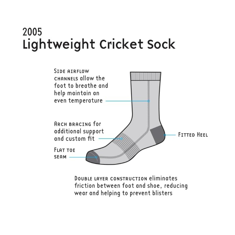 1000 Mile Lightweight Cricket Socks