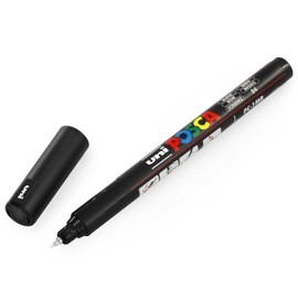 Posca PC-1MR Paint Marker Art Pens - 0.7mm Nib - Black Ink - Pack of 2