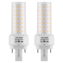Lidesheng GX23-2 Base LED Light Bulb Plug and Play,4000K Neutral White 2Pin LED PL Bulb, 13W 18W CFL Equivalent, Ballast Compatible (Neutral White, 10W 2pcs)
