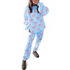 Tankaneo Womens 2 Piece Lounge Sets Bow Printed Sweatsuits Oversized