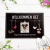 PfotenSchild Doormat with Saying "Willkommen bei " (Welcome to German