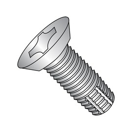 18-8 Stainless Steel Thread Cutting Screw, Plain Finish, 82 Degree Flat Undercut Head, Phillips Drive, Type F, #12-24 Thread Size, 1/2" Length (Pack of 25)
