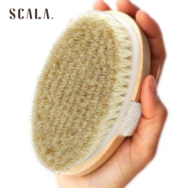 Dry Brushing Body Brush SCALA Natural Bristle Body Brush, Soft