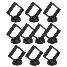 Skelang 10-Piece Set 3D Floating Display Case Black Diamond Shape Display Stand Holder Suspension Frame for AA Medallion, Challenge Coin, Chip,Jewelry,Pin, 2.75 x 2.75 x 0.75 inches