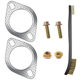 Strongthium 62mm Exhaust Gasket with 2 Screws for 2.5" Exhaust Manifold/Muffler Flange 120-06310-0002 High Temperature Resistant - Includes 4 Exhaust Screws Repair Kit