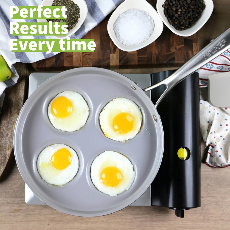 TECHEF - CeraTerra Ceramic Nonstick 4-Cup Egg Frying Pan (PFAS,