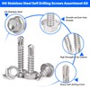 450PCS Self Tapping Screws for Metal, 410 Stainless Steel Self