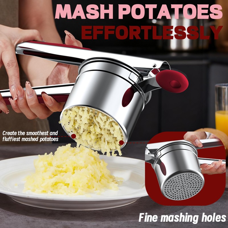 Minteem Large 15oz Potato Ricer, Heavy Duty Stainless Steel Potato
