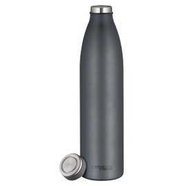 THERMOcafé by THERMOS TC Bottle Graphite Grey Mat 1.00 L, Stainless Steel Vacuum Flask, Carbonated Proof, 12 Hours Hot 24 Hours Cold, Leak-Proof, for School, On the Go and Office