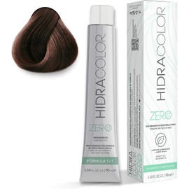 HIDRACOLOR - Tinte Permanente para Cabello Zero Color 5 Castaño Claro 90 ml, sin Amoniáco, Cubre Canas, con Miel y Aloe Vera, Gran Duración y Humectación, Coloración Cabello, Aporta Sedosidad y Brillo