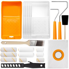 Mister Rui Microfibre Paint Roller Set, Small Paint Roller 4 Inch 22 Packs, Paint Roller Sleeve, 2 Inch Foam Brush, Painting Tools for Small Renovation Projects