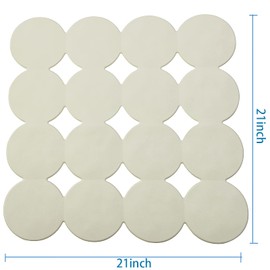 Webos Anti Slip Shower Mat: Natrul Rubber Non Slip Bath Mat for Tub with Strong Suction Cups Bathtub & Tub Mats for Elderly and Kids Bathroom Square Shower Floor Stall matt (Beige, 21X21)