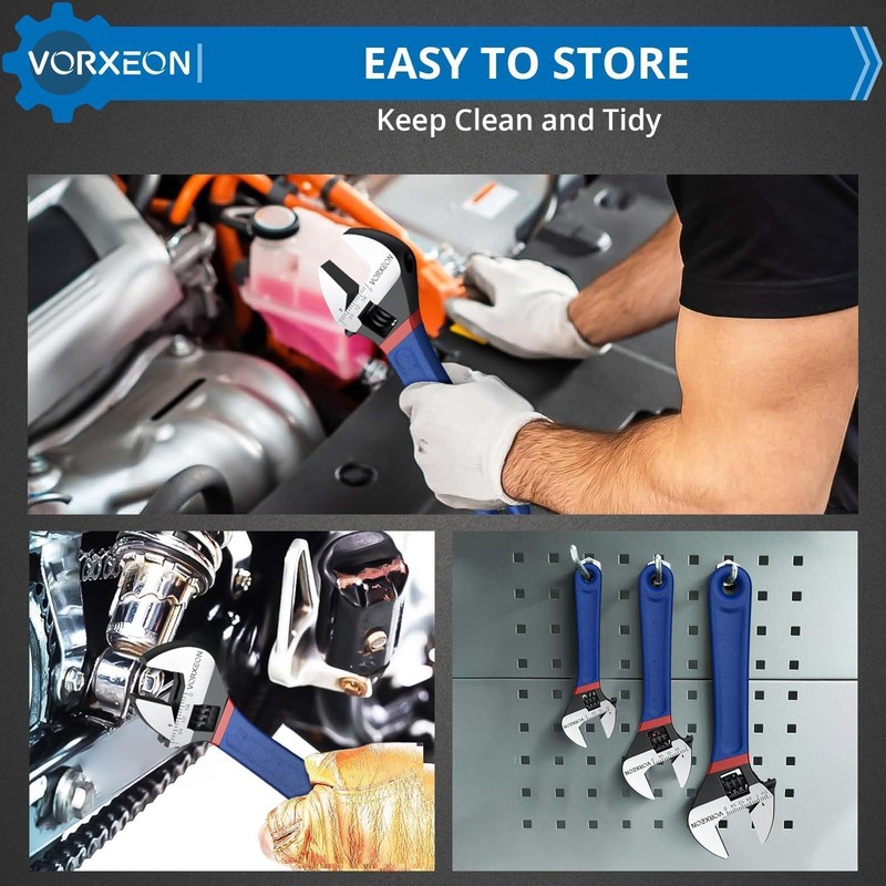 VORXEON 8 inch Spanner Set Adjustable Spanner 203 mm Combination