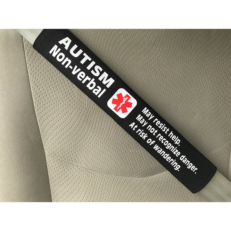 Autism Non-verbal Medical Alert Seat Belt Cover (Royal Blue)