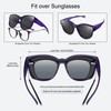 Br'Guras Polarized Oversized Fit over Sunglasses Over Glasses with Cat