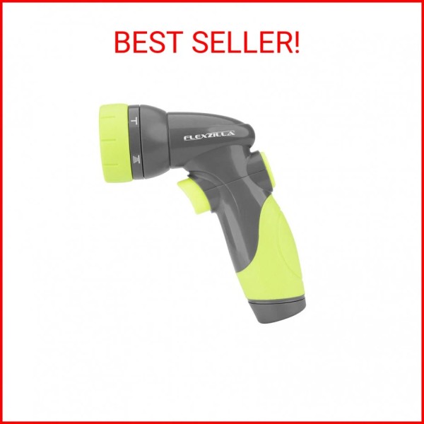 Flexzilla 6-Pattern Adjustable Garden Hose Nozzle Sprayer with Easy to