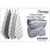 Olivia Rocco 5 Pack Striped Kitchen Tea Towels Cotton Super