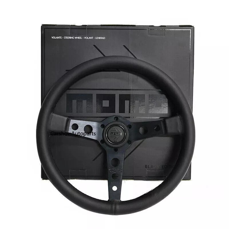 MOMO prototipo P5 Black Edition 350mm 14' Genuine Leather Sport