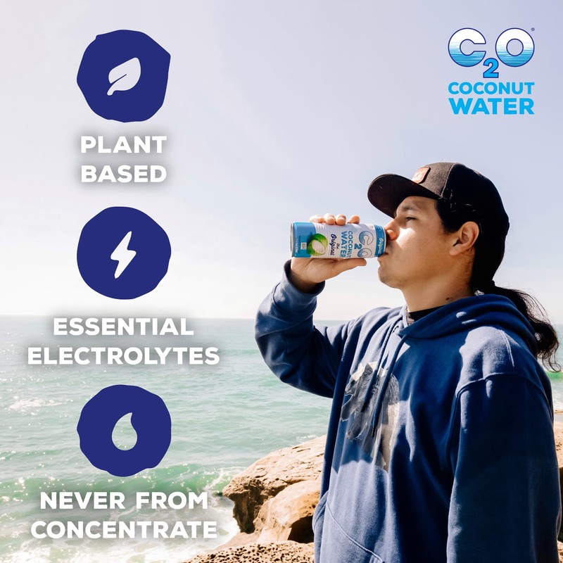 C2O Original Coconut Water, 17.5 Fl Oz (Pack of 12)