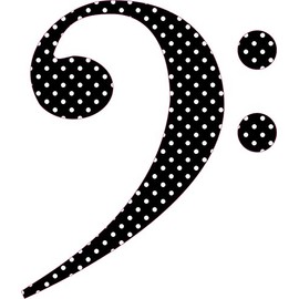 StickerTalk Polka Dot Bass Clef Vinyl Sticker, 4.5 inches by 5 inches