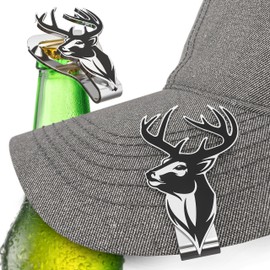 Buck Hat Clip Bottle Opener – Deer Hunter's Essential Cap Accessory - Perfect for Outdoor Adventures and Gifts (Buck)