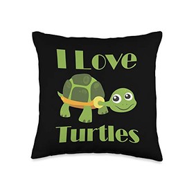 Funny Reptile Gift for Turtle Lover Cute Turtle Loving Kid Reptile Lover Throw Pillow, 16x16, Multicolor