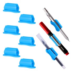 WEIWODULE 6-Pack Pen Holder for Desk,Upgraded Adhesive Pencil Holders for Desk & Wall, Marker Organizer for Kids,Teacher Desk Organizer, 6 Blue