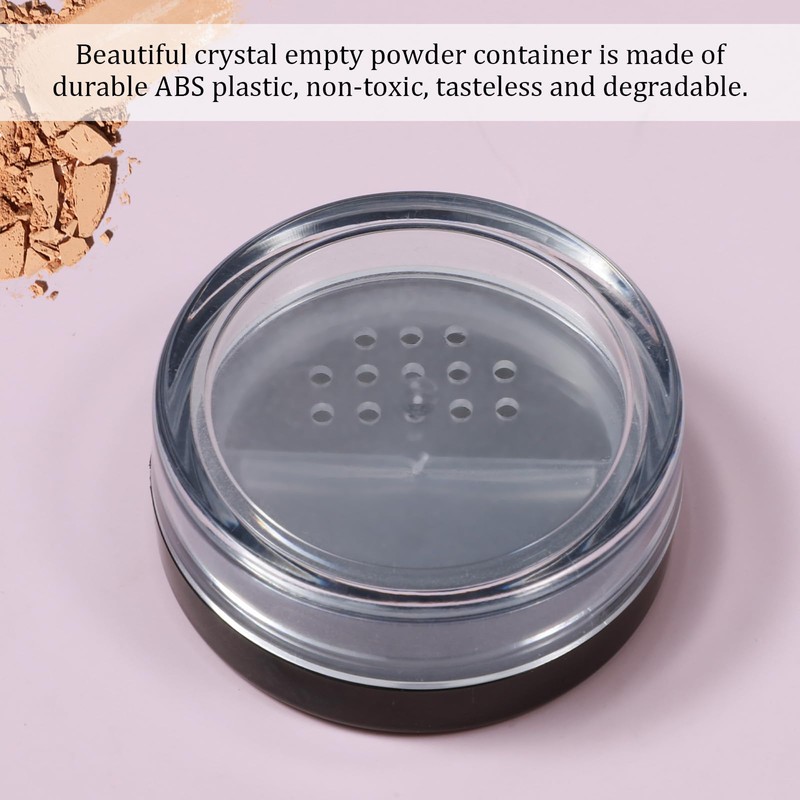 SHENLIU 2 Pcs 10ml/0.34oz Loose Powder Containers,Refillable Loose Powder Containers