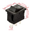 Heschen Black Rectangle Rocker Switch ON-OFF SPST 2 Position 3