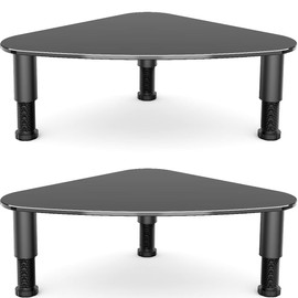 Hemudu 2 Pack Computer Monitor Riser | Triangle Save Space Desktop Corner Stand for Computer Monitor & Laptop Black HD01B-203