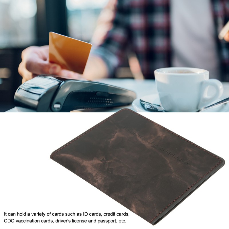 4pcs Vaccination Certificate Holder Marbling Waterproof PU Leather Vaccine Card