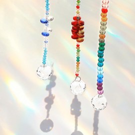 QWORK® Pack of 12 Crystal Suncatchers, K9 Crystal Suncatcher, Crystal Pendant Decoration, Window Decoration for Hanging, for Home, Garden