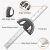 Byffor Protractor, Woodworking Metal Ruler with Block, Magnetic Attachment, Removable