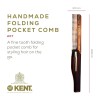 Kent 20T Handmade Folding Pocket Comb for Men, Fine Tooth